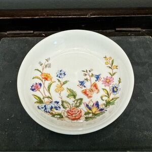 Aynsley Cottage Garden Small Trinket Bureau Dish Bone China Floral Butterfly
